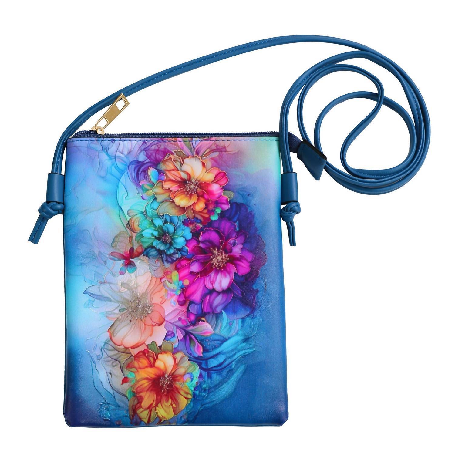 New Shine Mark Accessories Womens Midnight Bloom Crossbody Cell Phone Bag In Fl